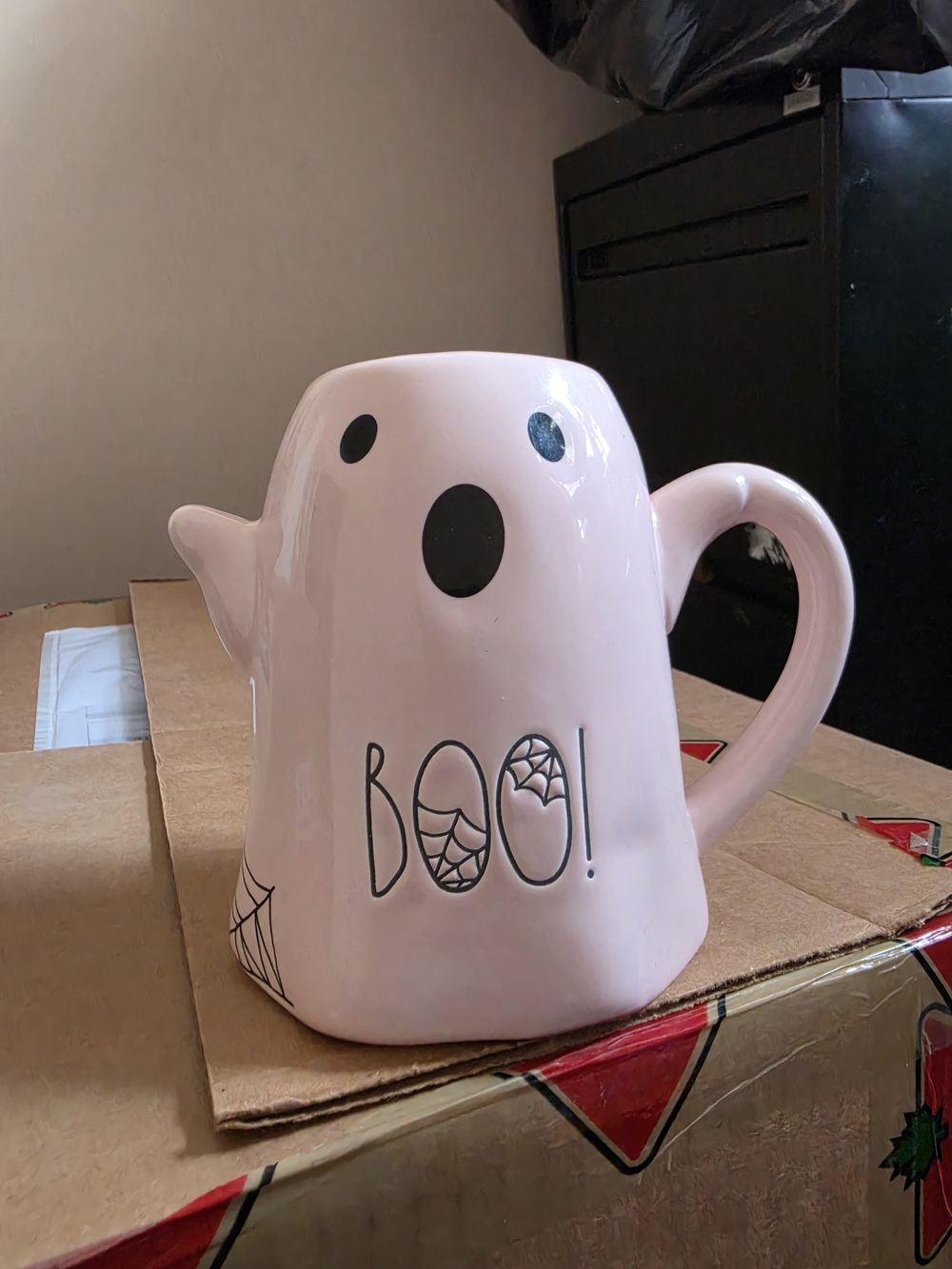 Rae Dunn Pink Ghost "BOO!"  Mug